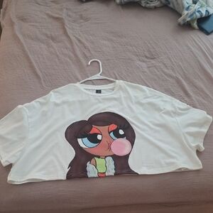 SHEIN White Short Sleeve Cartoon Tee